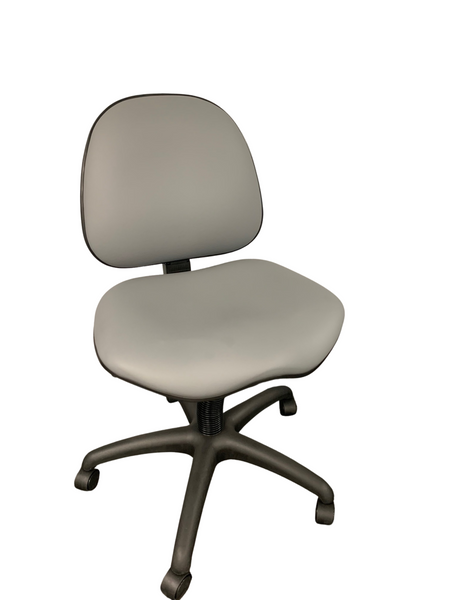 Harsh Environment Chairs:. Discounted Demo Unit, Cleanroom, Saddle Seat, Back Tilt, Standard Back, Gray, GK-HC7000BH-EB-V569-H-N25-02