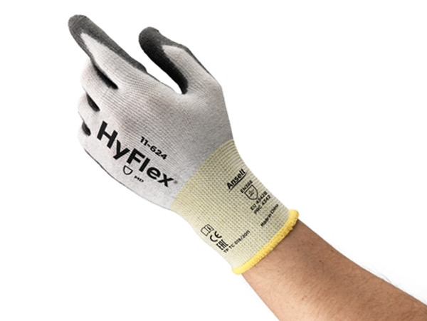 Hyflex Gloves, Cut Resistant, Knitted, Palm Coated Polyurethane, Large, 12 Pairs/Pack, Sold in Pack Qty. AE-11-624-9