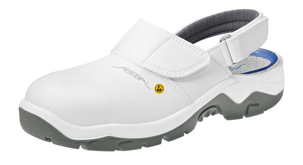 Cleanroom ESD Safety Shoes:. Steel Toe, Microfiber, Washable, White, Unisex, Sizes: 36-52, AB-32120