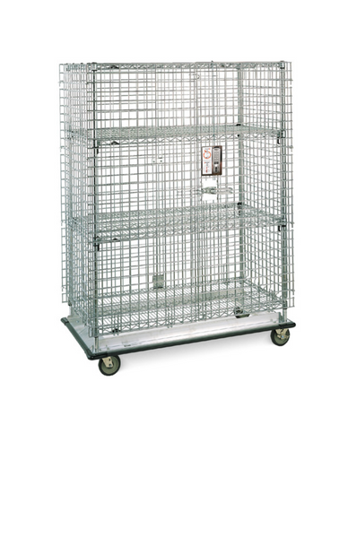 Mobile Security Carts, Super Erecta Shelf, Chrome, 2 Intermediate Shelves, 5" Swivel Casters, IM-SECxxEC