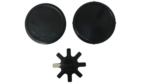 ESD Coin Wafer Shippers:: Fits 2.5" (63mm) Wafer, Black Polypropylene, Sold in Pack of 10, RT-eWB0328-ASSY-2