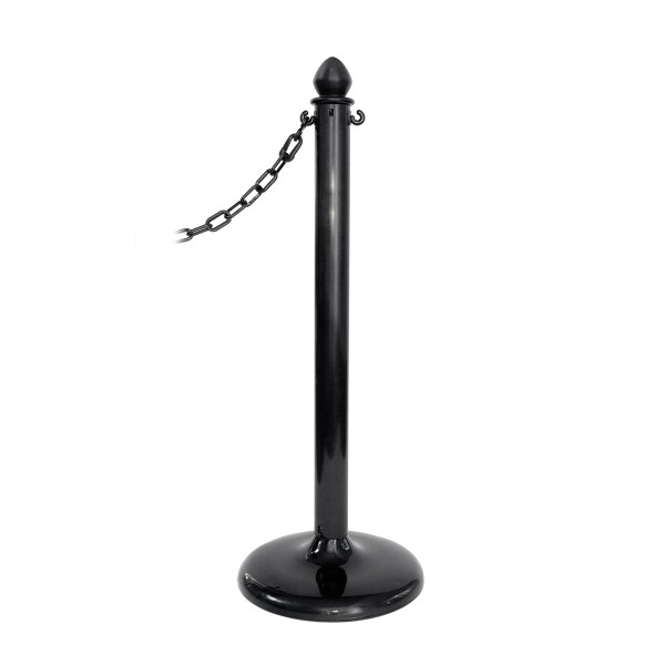 Barrier Posts, Plastic, Black, 14” Base, 39” Height, LW-300B