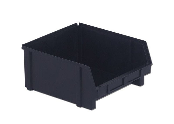 ESD Parts Bins: Molded In Divider, Conductive, Black, 12.8"Lx 11.4"Wx 6.0"H, 12/Case, Price Per Case, LB-PB41-XXL