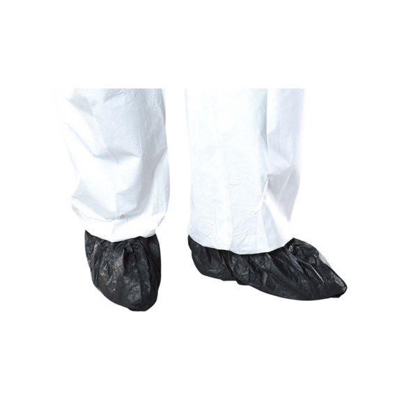 Cleanroom Shoe Covers, AquaTrak Material, Wet Conditions, Disposable, Non-Skid, Universal Size, Black, 75 pairs/case  AP-SH-C1182-B