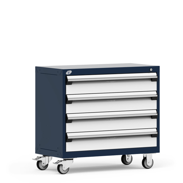 Mobile Cabinets; 36"W x 18"D x 33 1/8"H, 4 Drawers, 4" Swivel Casters, Heavy-Duty 16 Gauge Construction, RU-R5XEC-2806: