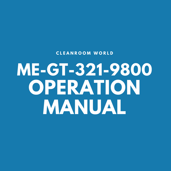 Operation Manuals for Particle Counters:. ME-GT-321-9800