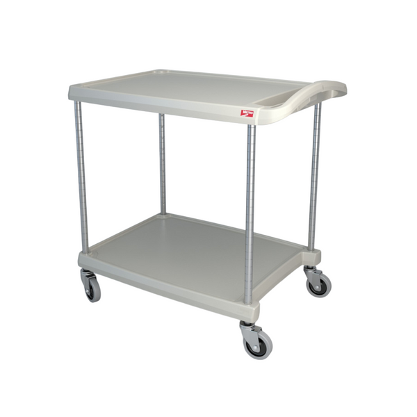 Utility Carts: 2 Polymer Shelves, 27" x 40" x 36"H, Gray, 5" Casters, IM-MY2636-25G