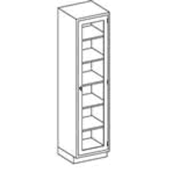 Stainless Steel Supply Cabinets, Hinged Glass Door, 5 Shelves, 18"W x 18"D x 84"H, CRW-K18HAS