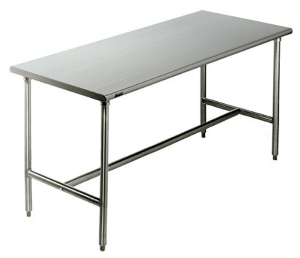 Cleanroom Tables:. 316 Stainless Steel, Solid Top, H-Frame, Wiped Down/Packaged, EA-CRTxxxxT-H-316