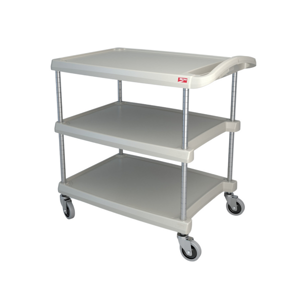 Utility Carts: 3 Polymer Shelves, 27" x 40", Gray, Casters, IM-MY2636-35G