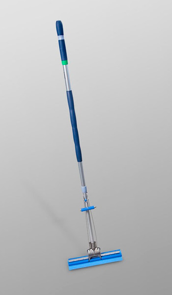 Cleanroom Mops::. Aluminum, Extendable 58½” To 76¼”, 10”W - Roll-O-Matic, With Attached Refill, RM-120848