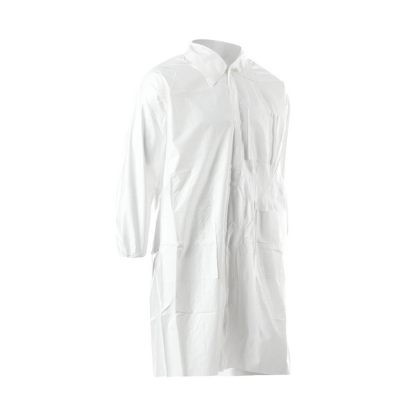 Disposable Lab Coats, Microporous Material, Snap Close, Elastic Wrists, 3 Pockets, 25/Case, M-4XL  AP-LC-J2621