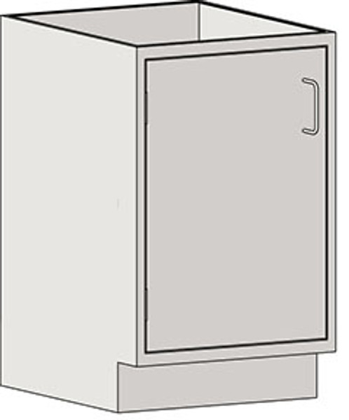 Casework Base Unit, 304 Stainless Steel, Left Swinging Door, Interior Shelf, EA-SSC-SCBL