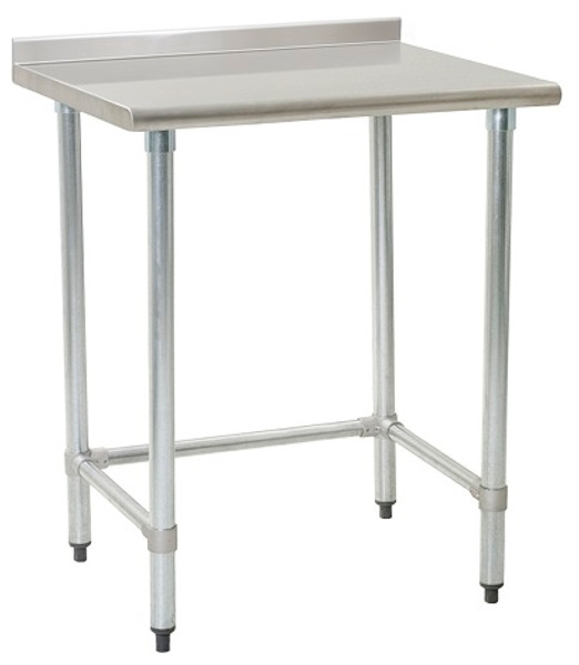 Stainless Steel Prep Table: Budget Kitchen Grade, Polished Stainless Steel Top, Galvanized Base with C-Frame, Mfg: Eagle, EA-TGTB