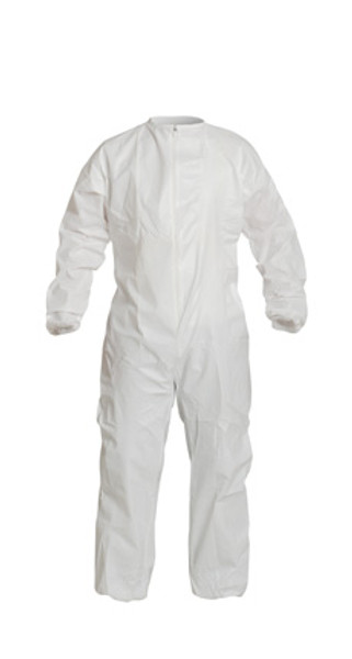 Sterile DuPont Tyvek Coveralls:. Elastic Wrists/Ankles, Dolman Sleeves, Bound Seams, Cleanroom Processed, Individually Packaged, 25/case, S-7XL, DU-IC253BWHxx0025CS