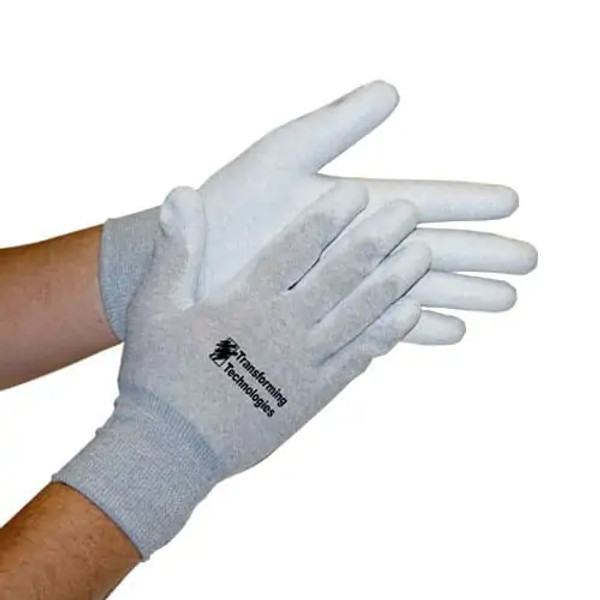 Inspection Gloves:. ESD Static Dissipative Nylon, Palm Coated, Seamless, Washable, S-2XL, 12 Pairs/Pack, TEC-GL4500P