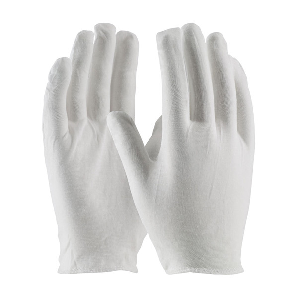 Cotton Gloves: Men's, Heavy Weight, Overcast Hemmed Cuff, 12 Pairs/Pack, PI-540H