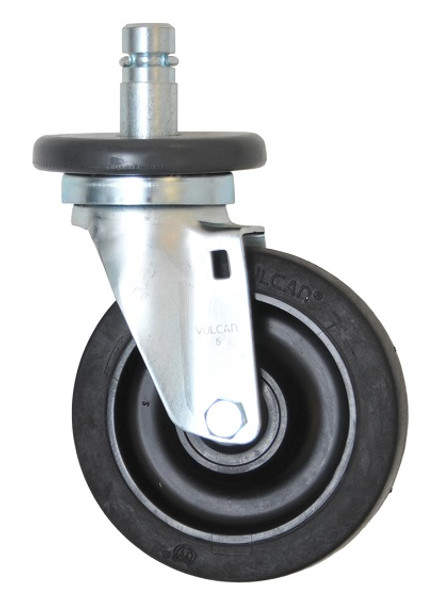 ESD Conductive Casters: 5" Diameter, Stem\Rigid, 200 lb. Capacity, Channel Frames for Rigid Stem Casters Available, EA-CSR5-CC