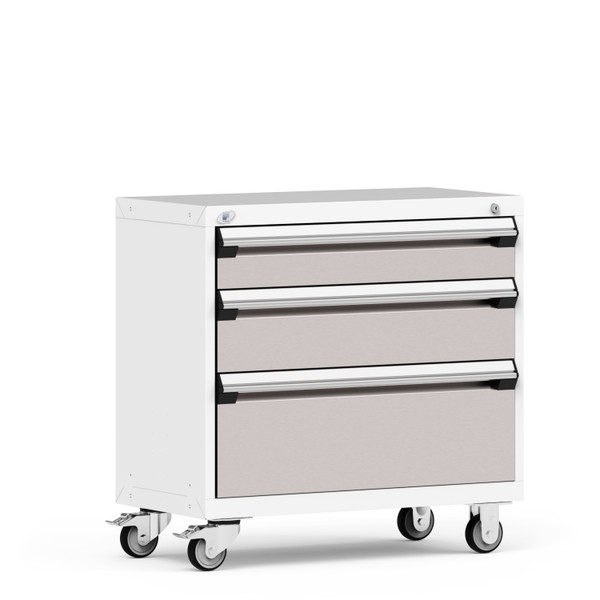 Mobile Cabinets; 36"W x 18"D x 35 1/8"H, 3 Drawers, 4" Casters, Heavy-Duty 16 Gauge Construction RU-R5XEC-3024S