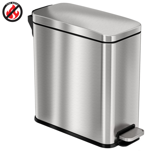 Fire Rated Trash Receptacles:. 3 Gallon, Slim, Rectangular Design with Plastic Liner, HL-HLSS03RFR