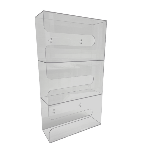 Glove Dispensers, 3 Compartment, 19-5/8"W x 11"H x 4"D, AK-777-3