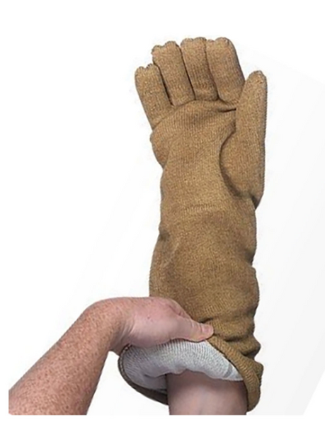 Heat Resistant Gloves:. Cleanroom, Dry Contact, 210 F to 1400 F, ESD, 18"Long, Large, QR-55G