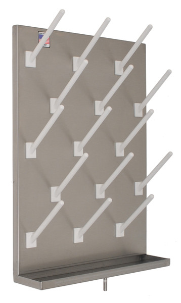 Peg Boards:. 24"W x 36"H, 304 or 316 Stainless Steel, 40 Pegs, 2" Drip Trough, EA-SSC-PB2436