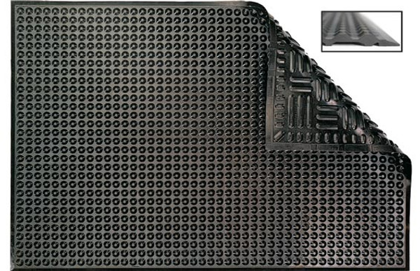 Nitrile Anti-Fatigue Mats:: ISO 5 Class 100, Chemical Resistant, Black, EO-EN