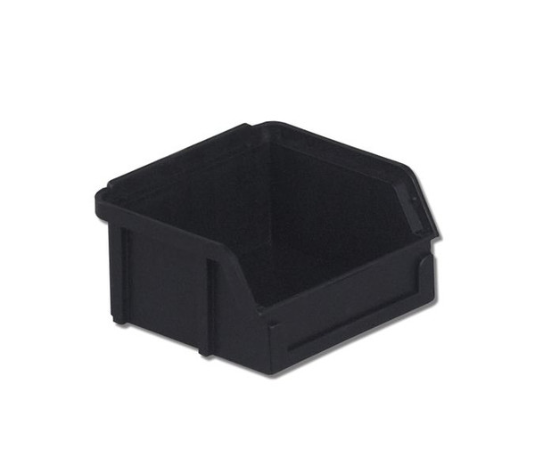 ESD Parts Bins: Molded In Divider, Conductive, Black, 3.5"Lx 4"Wx 2"H, 24/Case, Price Per Case, LB-PB10-XXL