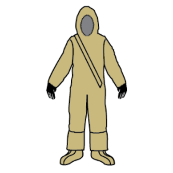 Kappler Zytron 300 Chemical Suits:. NFPA Certified, Front Entry, Attached Hood and Booties, Neoprene Gloves, Heat Sealed Taped Seams, XS-4XL, 6/Case, KA-Z3H437-92