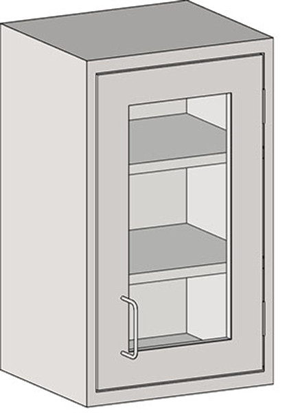 Casework Upper Lab Cabinets: 304 Stainless Steel, Right Swinging Framed Glass Door, EA-SSC-WCGHR