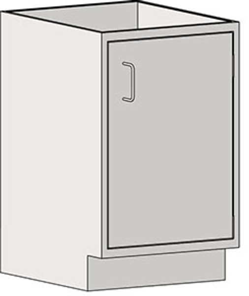 Casework Base Unit: Type 304 Stainless Steel, Right Swinging Door, Interior Shelf, EA-SSC-SCBR