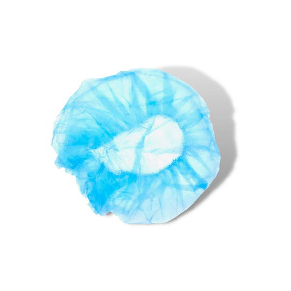 Bouffant Caps: 24", Light Blue, Polypropylene, Cleanroom, 100/Bag - 10 Bags/Case, CT-KS-110NWI-10-24BB