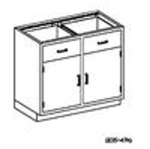 Lab Cabinets: 304 Stainless Steel, Base Cabinet, Two Doors &amp; Two Drawers, 35"W x 22"D x 35-3/4"H, BL-DD35HS: