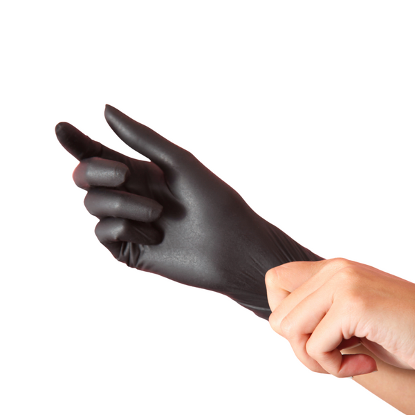 Nitrile Gloves; Industrial Use, Powder Free, 10" Long, 5 Mils, Black, 100/Box- 10 Boxes/Case, Small-2XL, CT-NPXINBLK-100