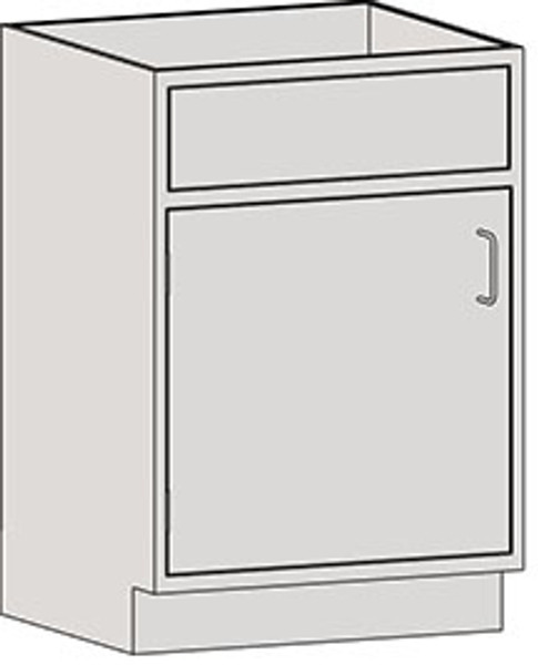 Casework Base Unit: Free Standing Sink Base, Type 304 Stainless Steel, Left Swinging Door, EA-SSC-SSBL