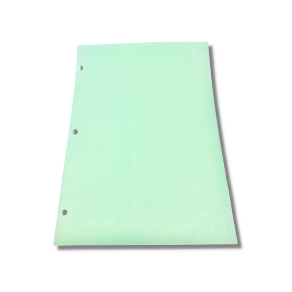 Cleanroom Paper: 3 Hole Punched, 8.5"x11", Green, Autoclavable, 22.5#, 250 Sheets/Pack - 10 Packs/Case, LT-7177GN-8A-03