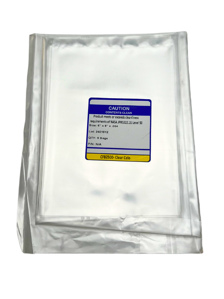 Cleanroom Bags:. ULO Polyethylene, 6" x 8",  4.0 mil, Level 50, 100/Pack, CFB-2500-68-4Mil-Lev50-PACK