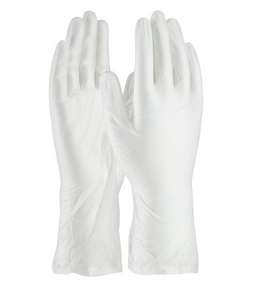 Cleanroom Vinyl Gloves, 12" Length, ISO 5 Class 100, Finger Textured Grip, Clear, 100/Bag-10 Bags/Case, PI-2830