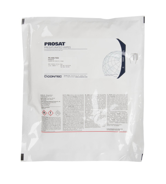 Pre-Saturated Wipes:. Polyester Sealed Edge, 70% IPA/30% DI Water, CO-PSP00