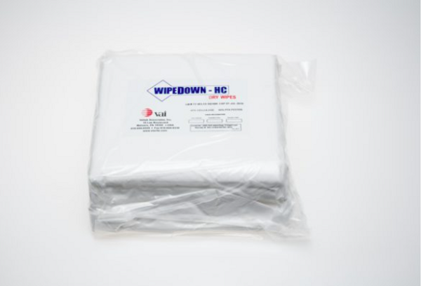 Cleanroom Wipes:. USP 797 Complaint Wipe, Polyester/Cellulose, Non-Sterile, 9" x 9"  VA-VEL13-9x9-NS-HC-3024