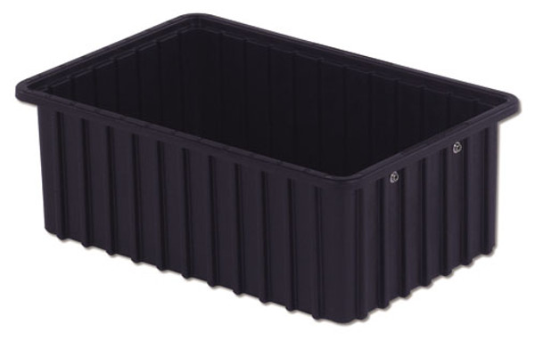 ESD Tote Box Containers: Inside:14.9"x9.4"x6.0", Black, 8/Case, Price Per Case, LB-DC2060-XL