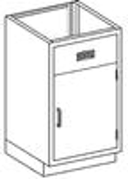 Lab Cabinets, Type 304 Stainless Steel, Base Cabinet Sink Unit, 18-3/4 x 22" x 35-3/4"H, BL-AC18HS: