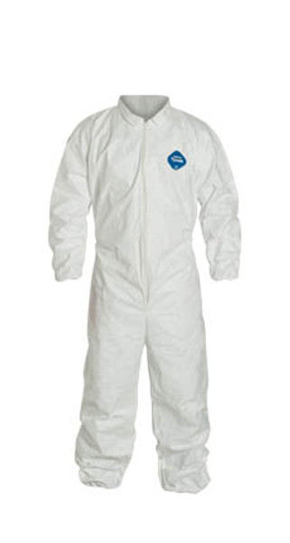 DuPont Tyvek Coveralls: Elastic Wrists/Ankles, Cleanroom, Individually Packaged, 25/case, S-4XL, DU-IC182BWHxx00250C