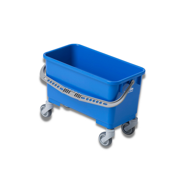 Single Mop Bucket Dolly:: 6 Gallon, Autoclavable, Swivel Plastic Casters, Blue, RM-149622