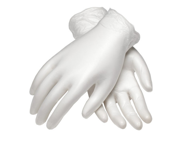 Cleanroom Vinyl Gloves, 9.5" Length, ISO 5 Class 100, Finger Textured Grip, Clear, 100/Bag-10 Bags/Case, PI-2824