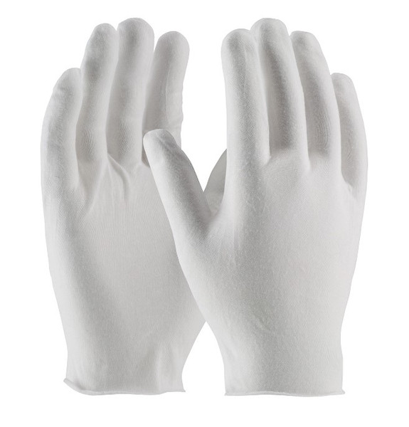 Cotton Gloves: Men's, Light Weight, Unhemmed Cuff, 12 Pairs/Pack, PI-510