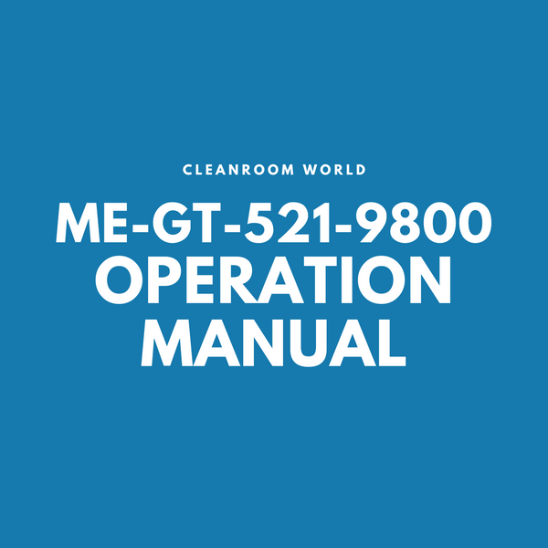 Operation Manuals for Particle Counters:. ME-GT-521-9800