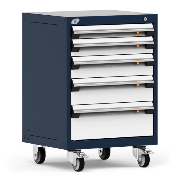 Mobile Cabinets. 24"W x 21"D x 35 1/8", 5 Drawers, 4" Swivel Casters, RU-R5XCD-3054