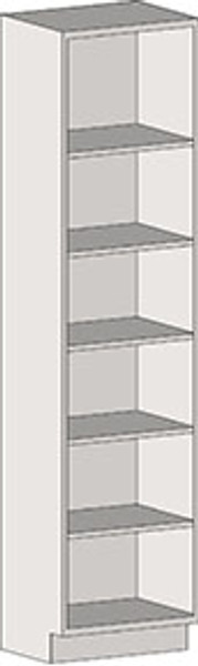 Stainless Steel Casework: Tall Cabinet, 304 Stainless Steel, Open Front, Flat Top, 5 Adjustable Shelves, EA-SSC-TOB